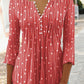 Fashion Printed Long Sleeved Shirt V-neck Blouses Ladies