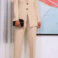 Solid Color Suit Collar Button Two-piece Set Suit
