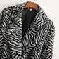 Style Retro Zebra Print Loose Coat