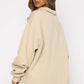 Casual Top Half Zipper Pullover Long Sleeved Sweatshirt