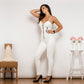 Combinaison en cuir blanc brillant Melody de Shascullfites, combinaison longue blanche pour femme, body gainant une pièce