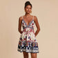 Womens Knitted Printed Strap Mini Dress