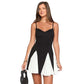 Sleeveless Single-shoulder Suspender Stitching Dress
