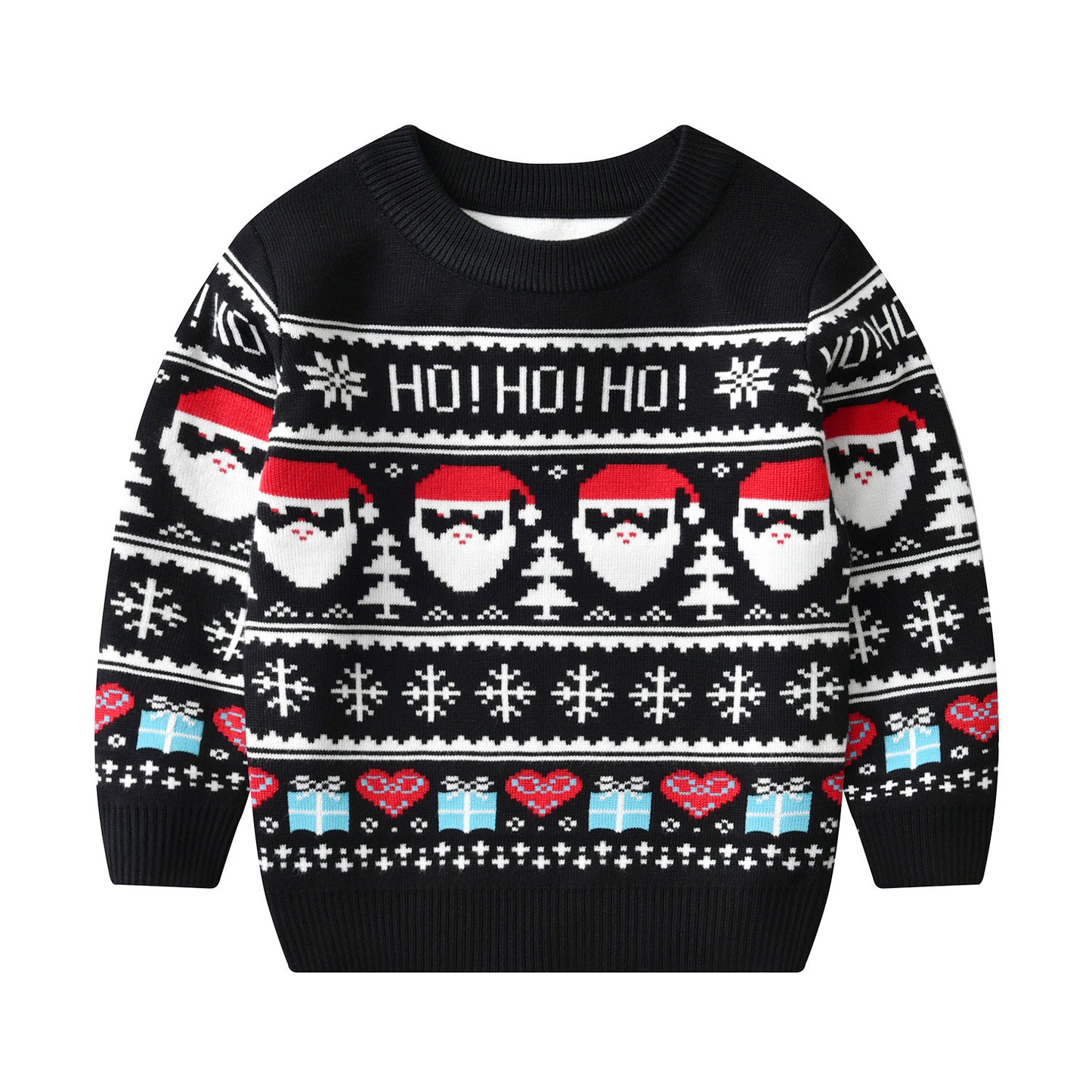 Cotton Double Layer Autumn Winter Christmas Long Sleeved Children's Sweater