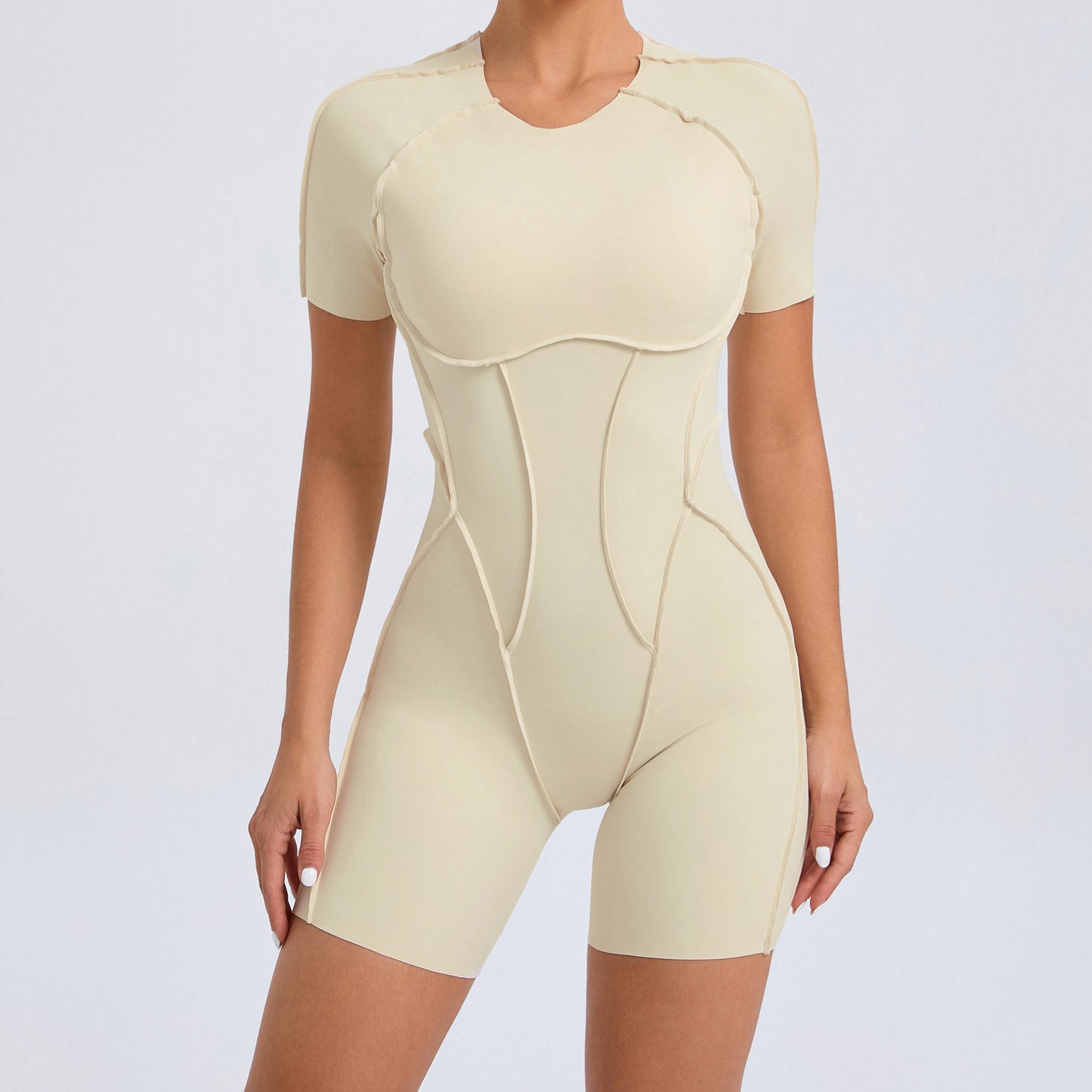 Backless Short Sleeve One-piece