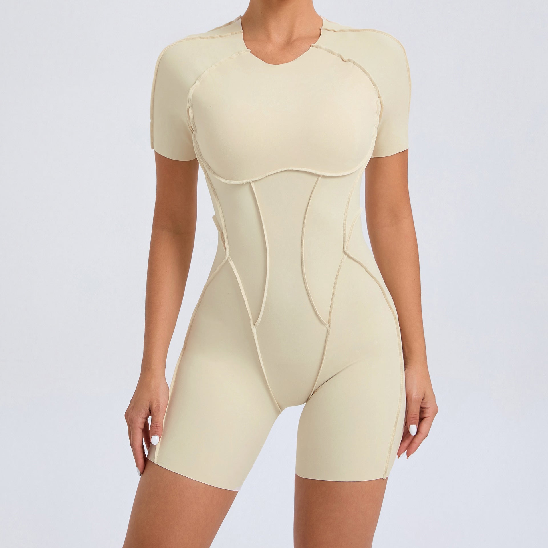 Backless Short Sleeve One-piece