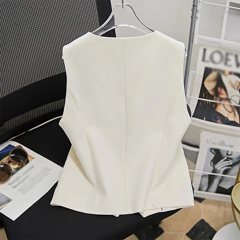 French Retro Fashion Waist-controlled Short Vest Coat For Women