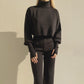 Ensemble haut ample à manches longues et col roulé pour femme, nouvelle collection européenne et américaine, mode décontractée, automne et hiver