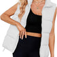 Gilet sans manches en coton rembourré thermique à col montant pour femme