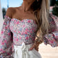 Lady Off-shoulder Printed Shirt
