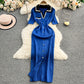 Womens Embroidered Defined-Waist Knitted Dress