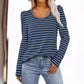 Women's Long-sleeved Round Collar T-shirt Puff Sleeve