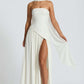 Fashion Backless Tube Top Color Split Dress
