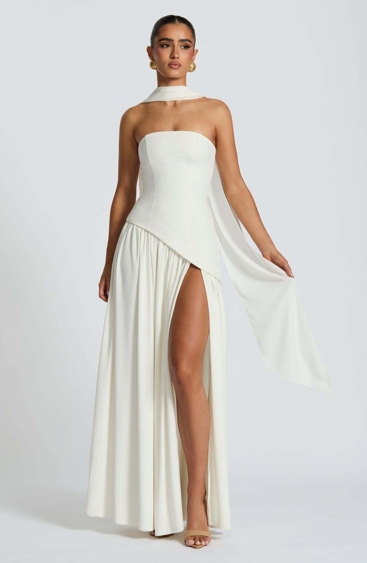Fashion Backless Tube Top Color Split Dress