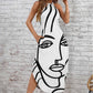 Figures Pattern Hidden Pocket Curved Hem Hardt Dress