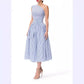 Women's Slant-shoulder Striped Dress