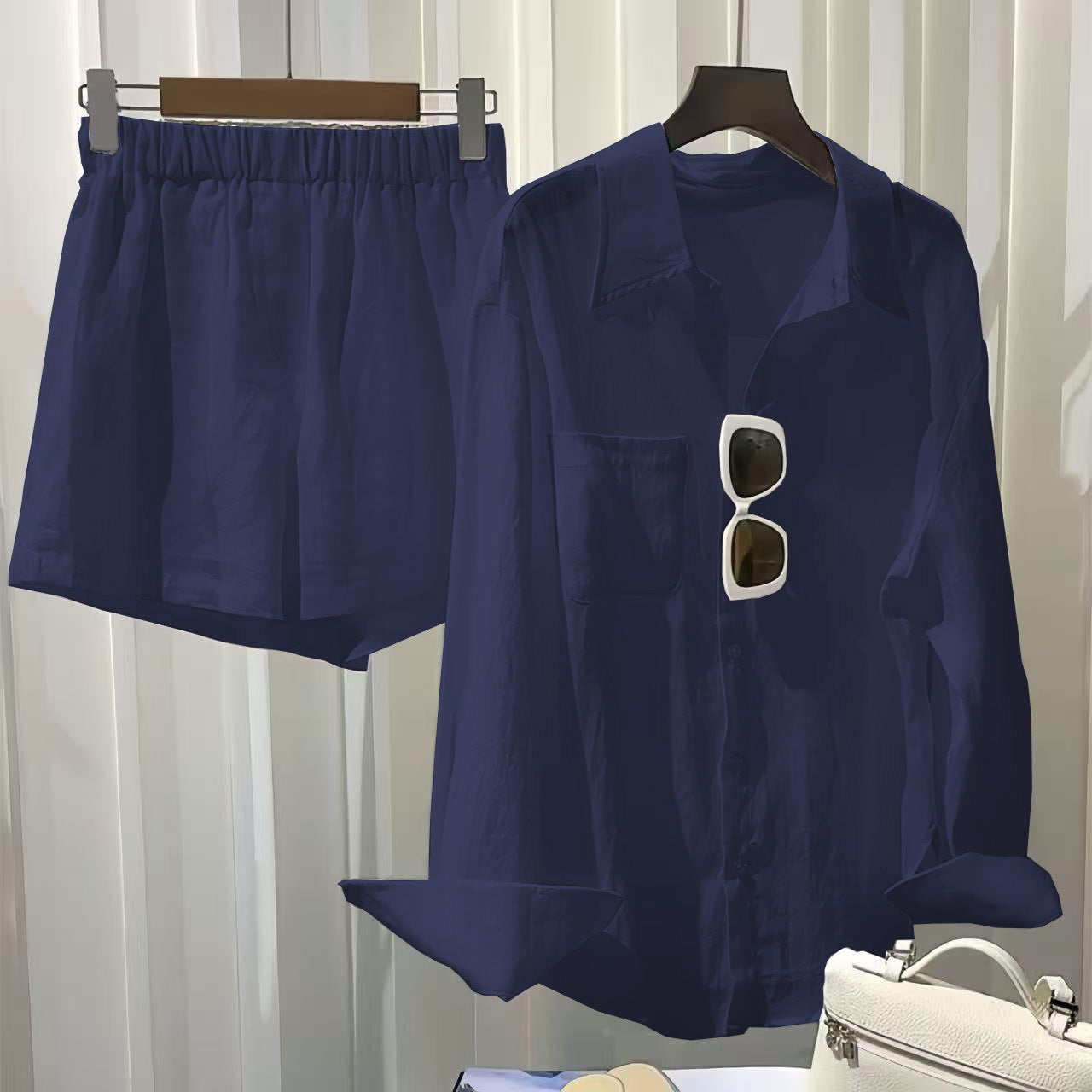 Versatile Loose-fit Shirt And Pants Two-piece Set