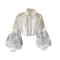 Puff Sleeve Style Slim Slimming Shirt Women