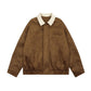 Color Contrast Patchwork Lapel Loose Baseball Cotton-padded Coat