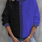 Color-blocked Hoodie Casual Sporty Round-neck Long-sleeve Top