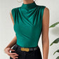 Women's Polyester Knitted Stretch Sleeveless Top