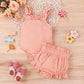 Children's Ins Suit Waffle Sling Romper Shorts Suit