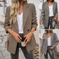 Lady Temperamental Commuter Contrast Color Lapels Button Suit Jacket