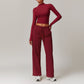 High Waist Wide Leg Slimming Long Sleeve Running Workout Comfort Suit