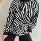 Commuter Knitted Two-piece Zebra Pattern Contrast Color