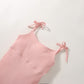 Pantalon d'été une pièce à pattes d'éléphant en coton à rayures unies pour filles