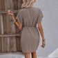 Lace-up Loose Batwing Sleeve V-neck Women's Dress