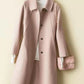 Double Faced Cashmere Womens Mid Length Loose Wool Coat