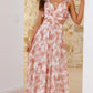 Chiffon Floral Backless Cross-Strap Dress