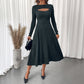 Elegant Commute Style Cutout Round Neck Slim Fit Dress