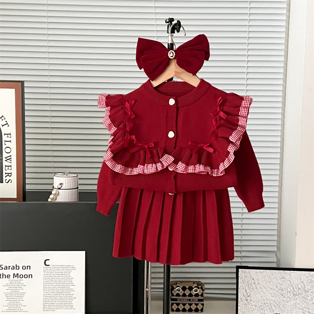 Costume de petite princesse à volants et nœud, inspiré des célébrités d'Internet