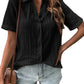 Women's Fashion Casual Button Front Corner Collar Shirt
