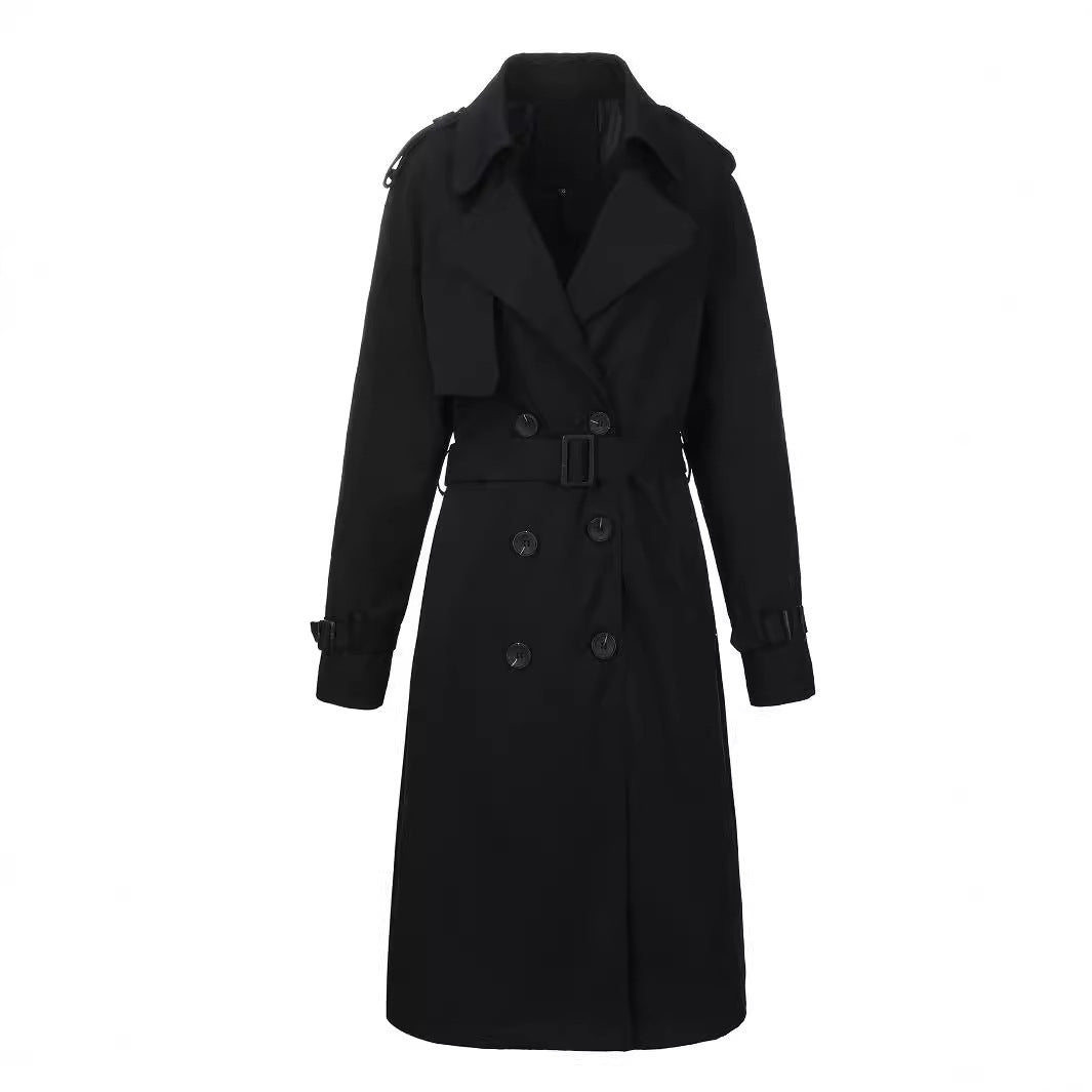 Coupe-vent imperméable décontracté ample à double boutonnage