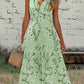 V-neck Patchwork Casual All-match Printed Dress