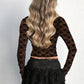 V-neck Stitching Lace Long Sleeve Base Shirt