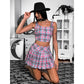 Women's Fashion Simple Pleated Skirt Vest Set