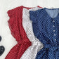 Versatile V Neck Polka Dot Flying Sleeves Lace Up Jumpsuit Wide Leg Pants Shorts