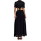 Sleeveless Hooded Midriff Baring Figure-hugging Dress
