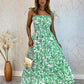 Fashion Floral Cross Lace-up Exposed Sling Backless Dress