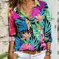 Women's Printed Geometric Shirt Without Chest Pocket