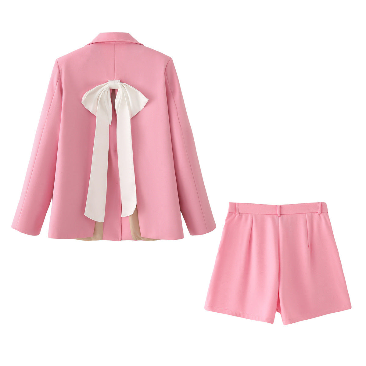 Summer New Back Slit Bow Suit Shorts Suit