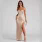 New Pleated Slit Slim-fit Bodycon Dress