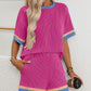 Women's Casual Versatile New Color Contrast Patchwork T-shirt Knitted Shorts