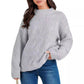 Drop Shoulder Loose Casual Twisted Knitted Pullover Sweater