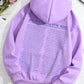 Women's Letter Printed Pocket Fleece-lined Drawstring Sweatshirt