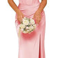 Off-the-shoulder Satin Bridesmaid Corset Ball Gown
